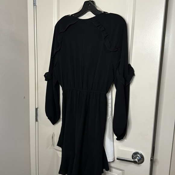 TEEZE ME Womens Black Tie Elbow Sleeve Above The Knee Evening Wrap - Picture 12 of 13